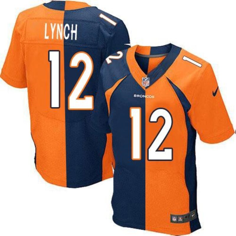 6862215807ea0_1 Broncos #12 Paxton Lynch Orange/Navy Blue Men's Stitched NFL Elite Split Jersey