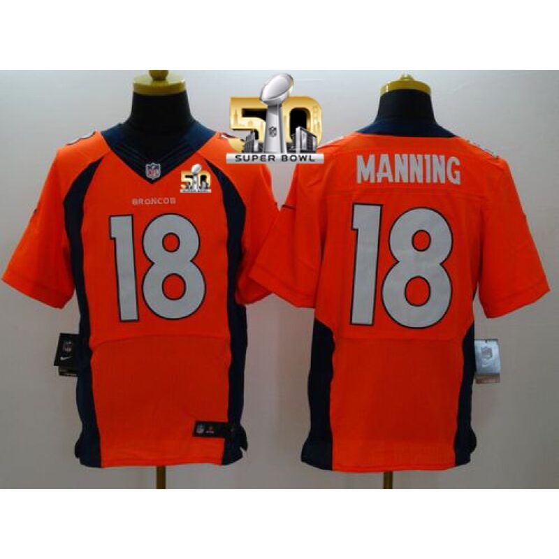 686221716b9c4_1 Broncos #18 Peyton Manning Orange Team Color Super Bowl 50 Men's Stitched NFL New Elite Jersey