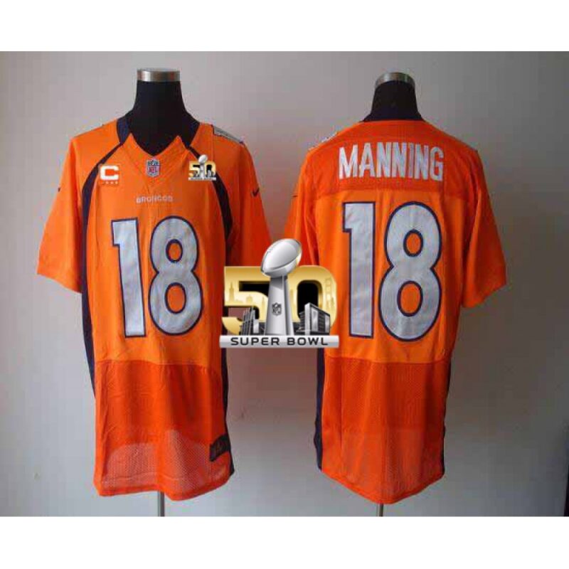 68622174b9ac3_1 Broncos #18 Peyton Manning Orange Team Color With C Patch Super Bowl 50 Men's Stitched NFL Elite Jersey