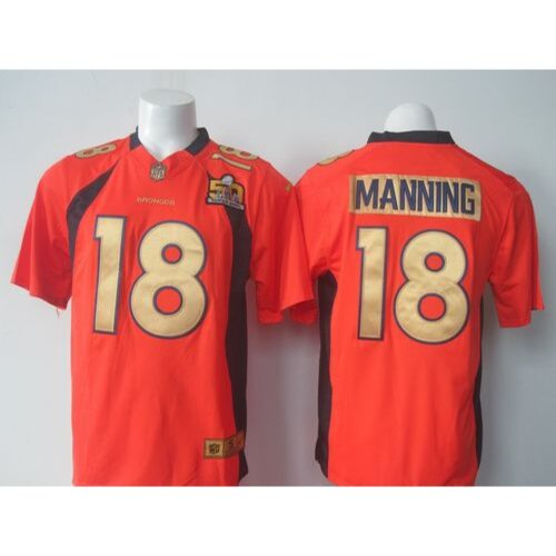 6862217b0ae89_1 Broncos #18 Peyton Manning Orange Team Color Super Bowl 50 Collection Men's Stitched NFL Elite Jersey