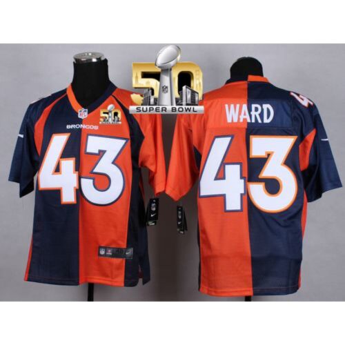 686221a6c1eb1_1 Broncos #43 T.J. Ward Orange/Navy Blue Super Bowl 50 Men's Stitched NFL Elite Split Jersey