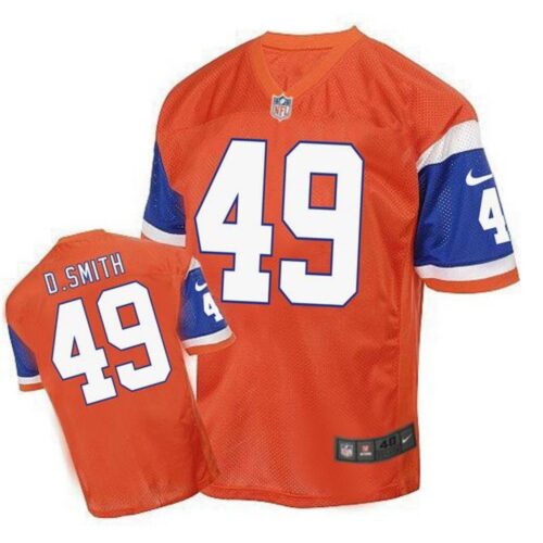 686221a9e357a_1 Broncos #49 Dennis Smith Orange Men's Stitched NFL Elite Throwback Jersey