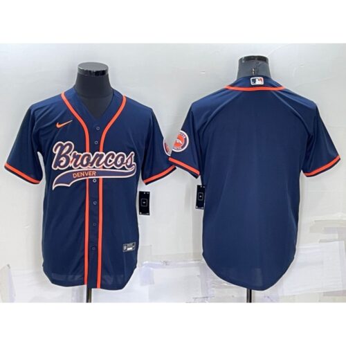 6862221909ac0_1 Men's Denver Broncos Blank Navy Cool Base Stitched Baseball Jersey