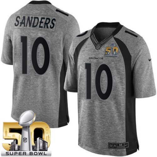 6862242de5abe_1 Broncos #10 Emmanuel Sanders Gray Super Bowl 50 Men's Stitched NFL Limited Gridiron Gray Jersey