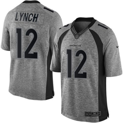 6862243469a1c_1 Broncos #12 Paxton Lynch Gray Men's Stitched NFL Limited Gridiron Gray Jersey
