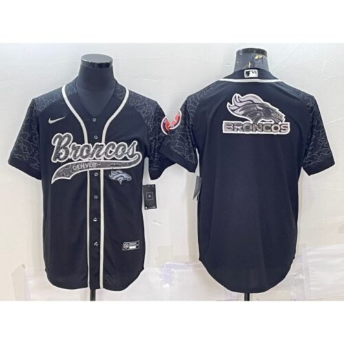 6862258017a72_1 Men's Denver Broncos Black Reflective Team Big Logo With Patch Cool Base Stitched Baseball Jersey