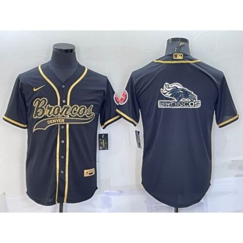 68622585ae8d7_1 Men's Denver Broncos Black Gold Team Big Logo With Patch Cool Base Stitched Baseball Jersey