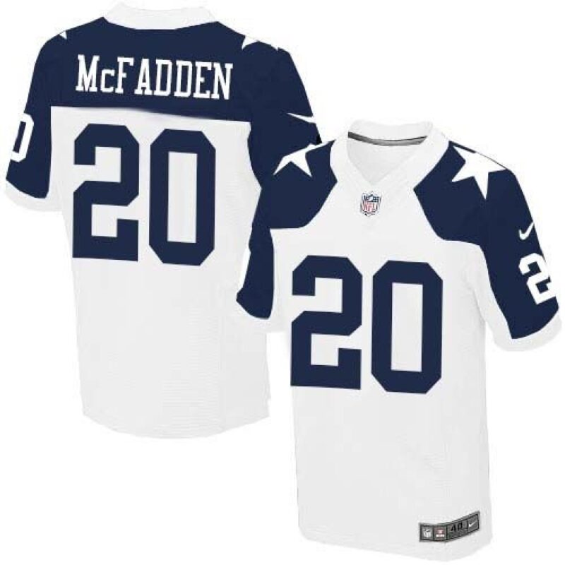 686226c7a6618_1 Cowboys #20 Darren McFadden White Thanksgiving Throwback Men's Stitched NFL Elite Jersey