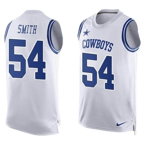 Cowboys #54 Jaylon Smith White Men's Stitched NFL Limited Tank Top Jersey