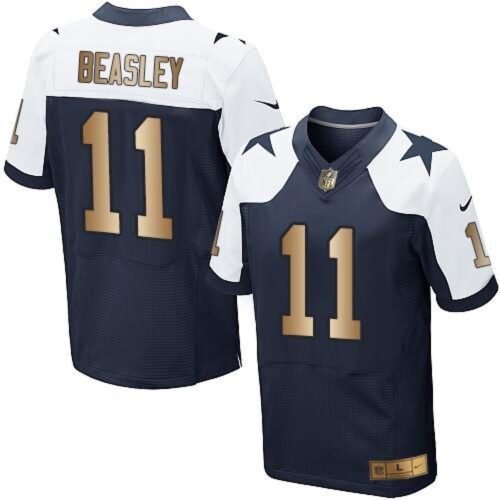 68622b9565fc0_1 Cowboys #11 Cole Beasley Navy Blue Thanksgiving Throwback Men's Stitched NFL Elite Gold Jersey