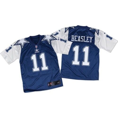 68622b9879db0_1 Cowboys #11 Cole Beasley Navy Blue/White Throwback Men's Stitched NFL Elite Jersey