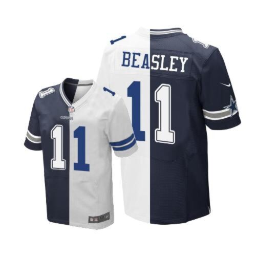 68622cf8eaa11_1 Cowboys #11 Cole Beasley Navy Blue/White Men's Stitched NFL Elite Split Jersey