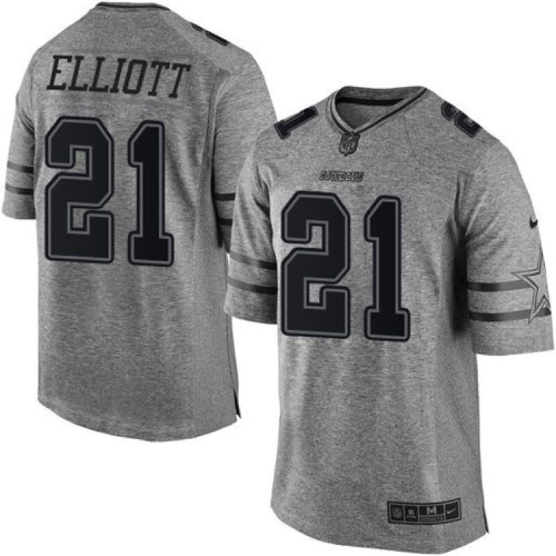 68622fd1e9b4d_1 Cowboys #21 Ezekiel Elliott Gray Men's Stitched NFL Limited Gridiron Gray Jersey