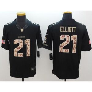 6862303f6e096_1 Cowboys #21 Ezekiel Elliott Black Men's Stitched NFL Limited Salute To Service Jersey