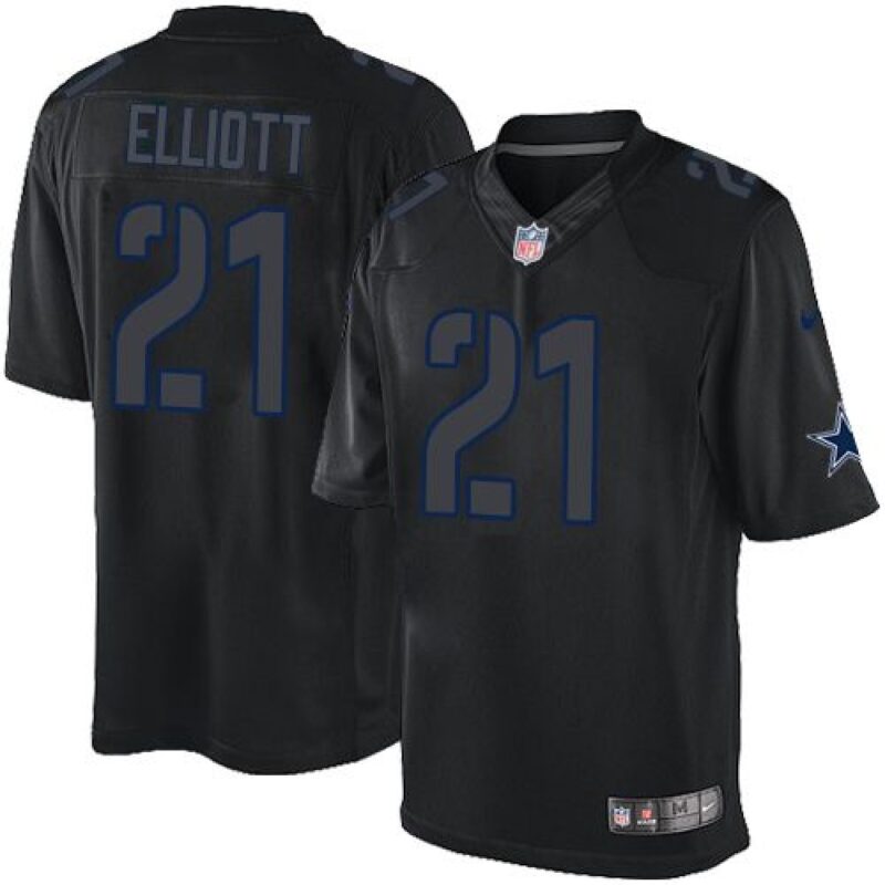 6862313676cb4_1 Cowboys #21 Ezekiel Elliott Black Men's Stitched NFL Impact Limited Jersey