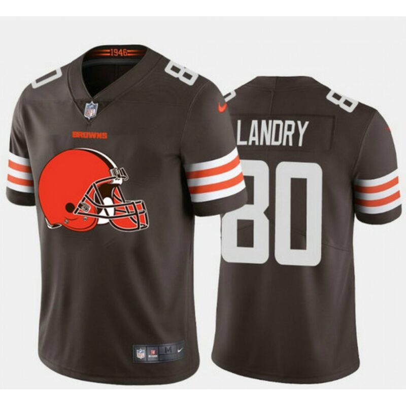 68623289b30b0_1 Men's Cleveland Browns #80 Jarvis Landry Brown 2020 Team Big Logo Limited Stitched Jersey