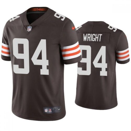 686232e8cb565_1 Men's Cleveland Browns #94 Alex Wright Brown Vapor Untouchable Limited Stitched Jersey