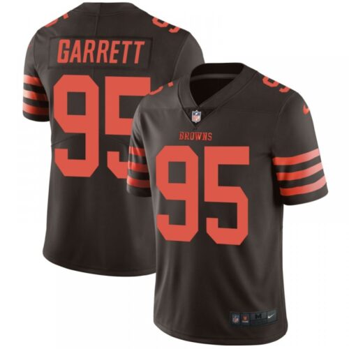 686232fbdb9aa_1 Men's Cleveland Browns #95 Myles Garrett Brown Color Rush Limited Stitched NFL Jersey