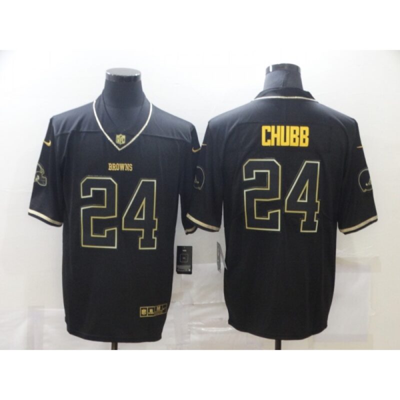686233421c9e3_1 Men's Cleveland Browns #24 Nick Chubb 2020 Black/Gold Salute To Service Limited Stitched Jersey