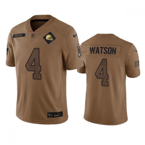 6862334566069_1 Men's Cleveland Browns #4 Deshaun Watson 2023 Brown Salute To Service Limited Stitched Jersey