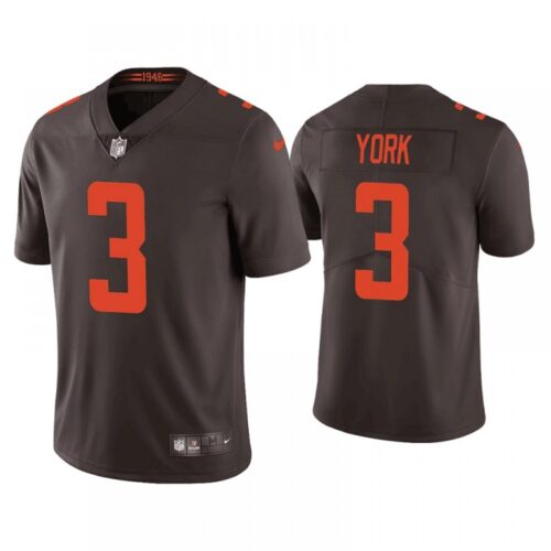 6862336310f1e_1 Men's Cleveland Browns #3 Cade York Brown Vapor Untouchable Limited Stitched Jersey