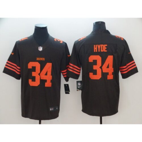68623373823e0_1 Men's Cleveland Browns #34 Carlos Hyde Brown Color Rush Limited Stitched NFL Jersey