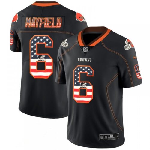 686233d8d2736_1 Men's Cleveland Browns #6 Baker Mayfield Black 2018 USA Flag Fashion NFL Limited Stitched Jersey