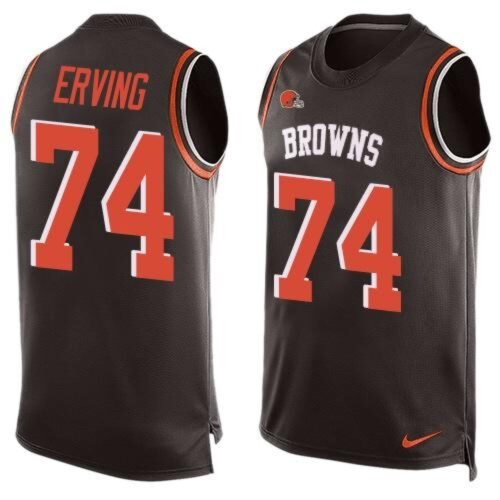 Browns #74 Cameron Erving Brown Team Color Men's Stitched NFL Limited Tank Top Jersey
