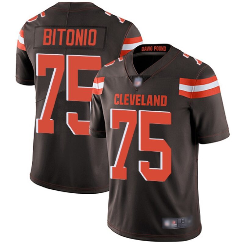 6862343a85abd_1 Men's Cleveland Browns #75 Joel Bitonio Brown Vapor Untouchable Limited Stitched NFL Jersey