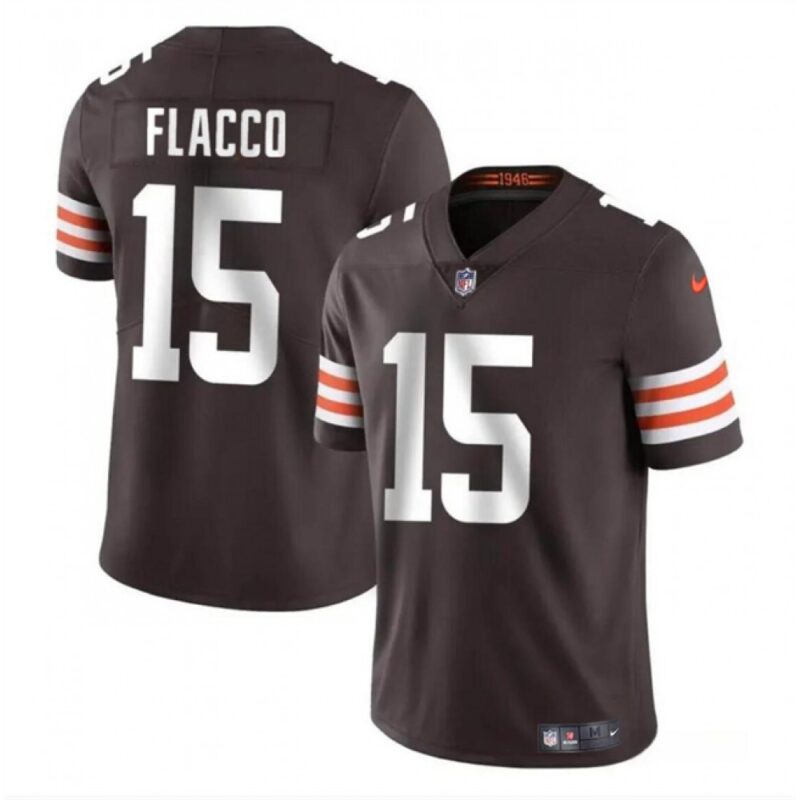68623460b0830_1 Men's Cleveland Browns #15 Joe Flacco Brown Vapor Untouchable Limited Stitched Jersey