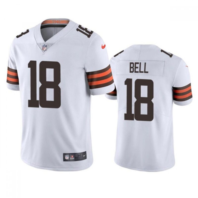 6862347c938b4_1 Men's Cleveland Browns #18 David Bell White Vapor Untouchable Limited Stitched Jersey