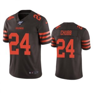 686234c439024_1 Men's Cleveland Browns #24 Nick Chubb Brown 2019 100th Season Color Rush Limited Stitched NFL Jersey