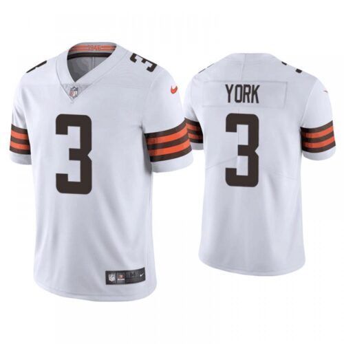 6862350b269e8_1 Men's Cleveland Browns #3 Cade York White Vapor Untouchable Limited Stitched Jersey