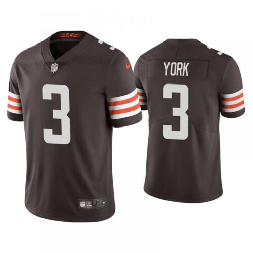 6862350e60034_1 Men's Cleveland Browns #3 Cade York Brown Vapor Untouchable Limited Stitched Jersey