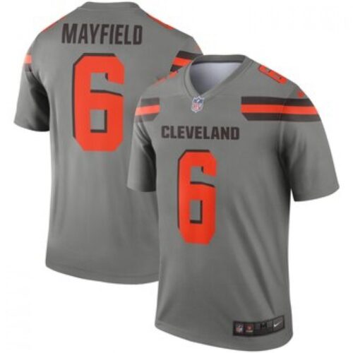 68623528e0ed5_1 Men's Cleveland Browns #6 Baker Mayfield Gray Inverted Legend Jersey