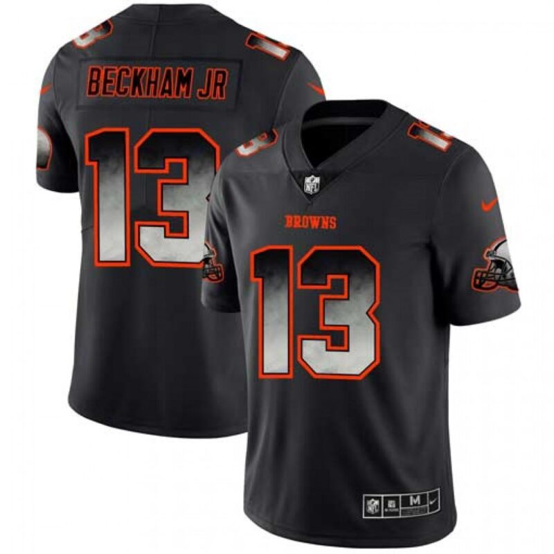 68623593553a1_1 Men's Cleveland Browns #13 Odell Beckham Jr. Black 2019 Smoke Fashion Limited Stitched NFL Jersey