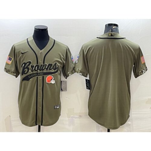 686235b9e6812_1 Men's Cleveland Browns Blank Olive 2022 Salute To Service Cool Base Stitched Baseball Jersey