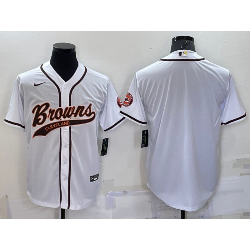 686235c5dd472_1 Men's Cleveland Browns Blank White With Patch Cool Base Stitched Baseball Jersey
