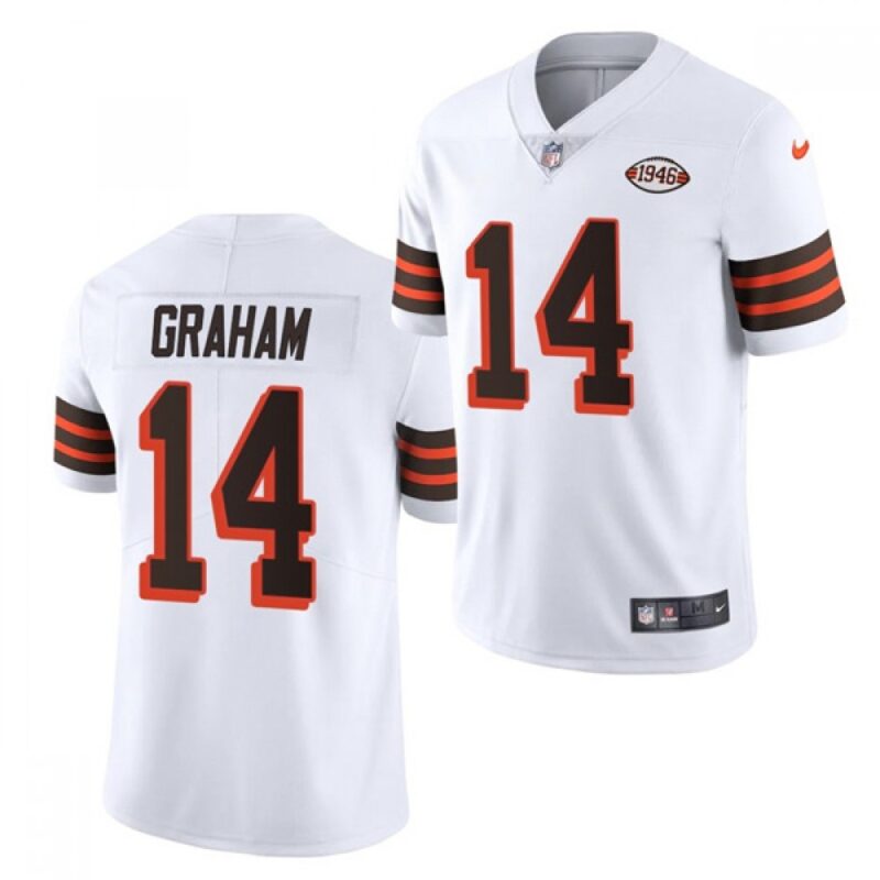 686235d617d9a_1 Men's Cleveland Browns #14 Otto Graham White 1946 Collection Vapor Stitched Football Jersey