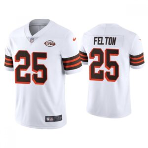 686235e973616_1 Men's Cleveland Browns #25 Demetric Felton White 1946 Collection Vapor Stitched Football Jersey