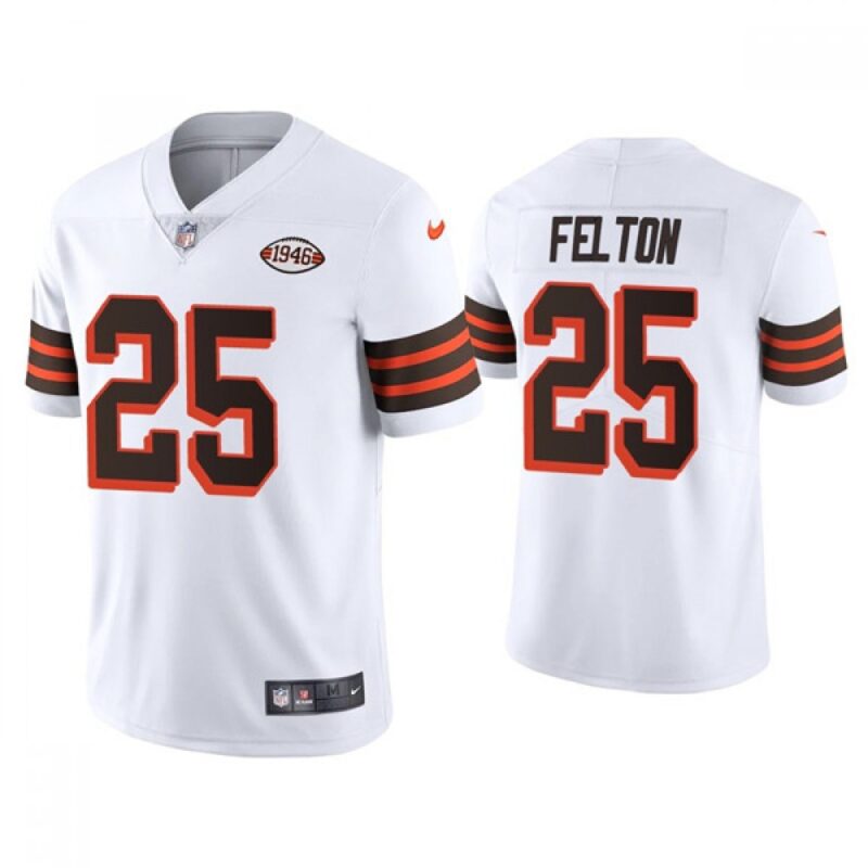 686235e973616_1 Men's Cleveland Browns #25 Demetric Felton White 1946 Collection Vapor Stitched Football Jersey