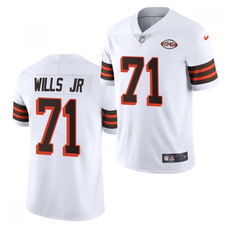 686235f66f04c_1 Men's Cleveland Browns #71 Jedrick Wills Jr. White 1946 Collection Vapor Stitched Football Jersey