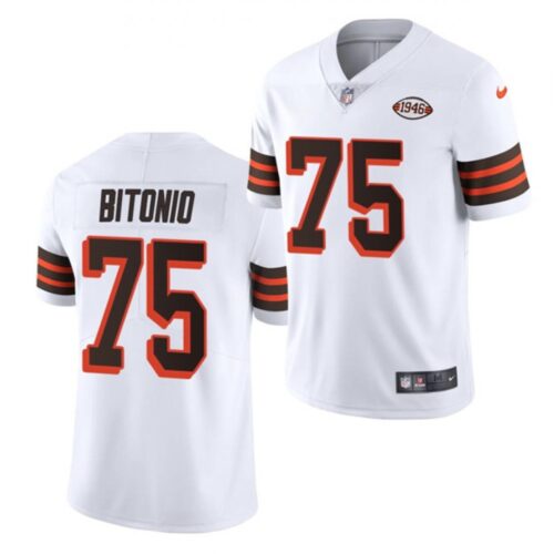 686235fab4332_1 Men's Cleveland Browns #75 Joel Bitonio White 1946 Collection Vapor Stitched Football Jersey