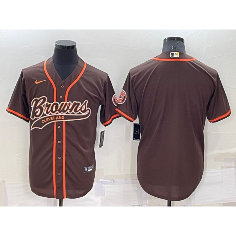 6862360848f30_1 Men's Cleveland Browns Blank Brown Stitched Jersey