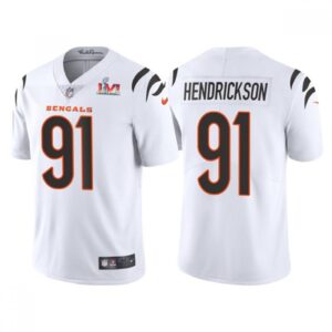 686237a2e8494_1 Men's Cincinnati Bengals #91 Trey Hendrickson 2022 White Super Bowl LVI Vapor Limited Stitched Jersey