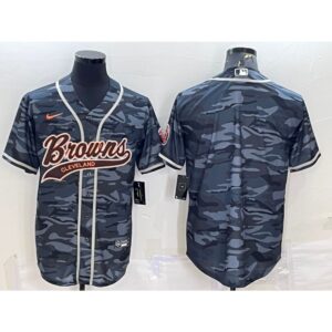 68623825b1907_1 Men's Cleveland Browns Blank Grey Camo With Patch Cool Base Stitched Baseball Jersey