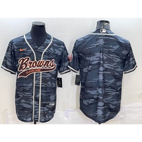 68623825b1907_1 Men's Cleveland Browns Blank Grey Camo With Patch Cool Base Stitched Baseball Jersey