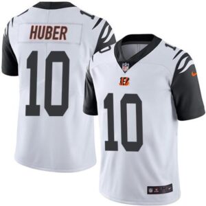 6862384224e46_1 Bengals #10 Kevin Huber White Men's Stitched NFL Limited Rush Jersey