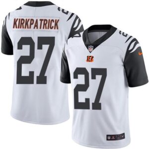 68623874853e8_1 Bengals #27 Dre Kirkpatrick White Men's Stitched NFL Limited Rush Jersey
