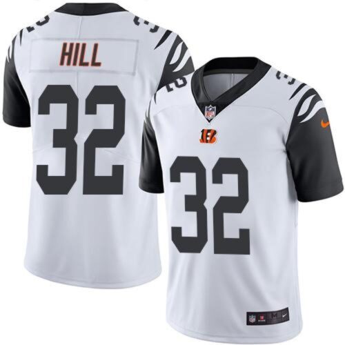 686238920a2ce_1 Bengals #32 Jeremy Hill White Men's Stitched NFL Limited Rush Jersey